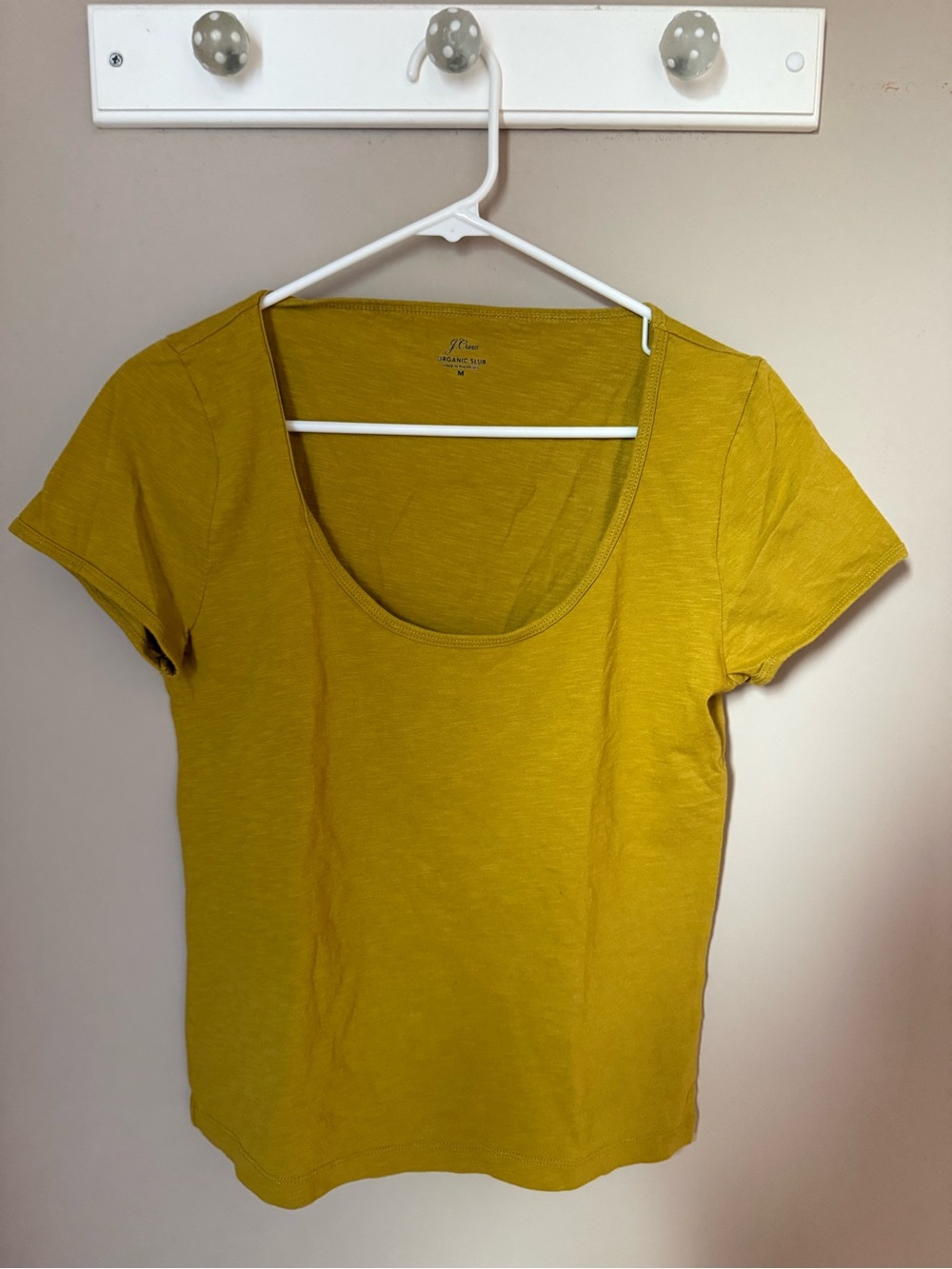 J. Crew Organic Slub Scoop Neck Tee in Mustard